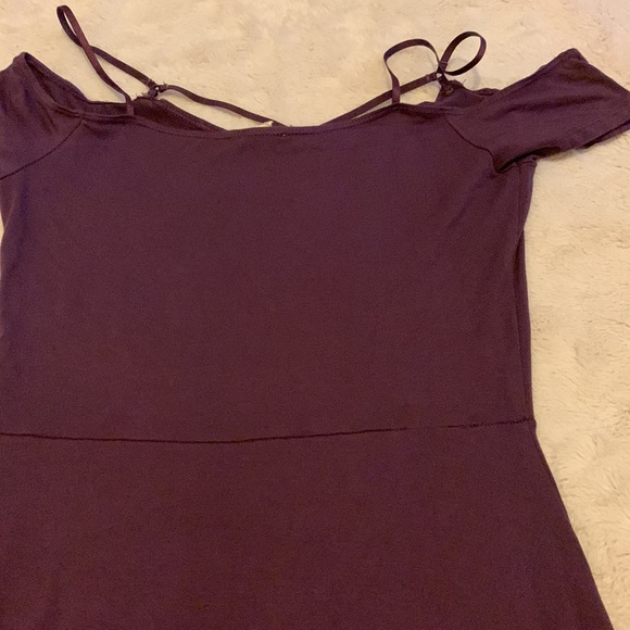 Garage Purple Off Shoulder Fit and Flare Mini Dress Size S - Picture 5 of 5